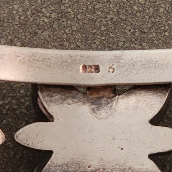 Vintage Stering Three Flower Turquoise Native American Cuff Bracelet - Picture 10 of 12